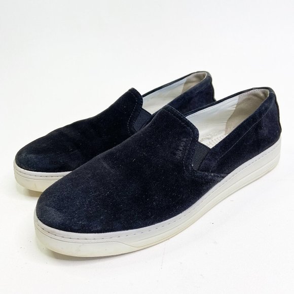 Prada Shoes - PRADA Black Suede Loafer Slip On Sneaker